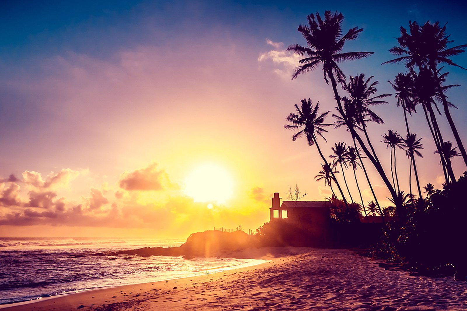 Tangalle beach at sunset